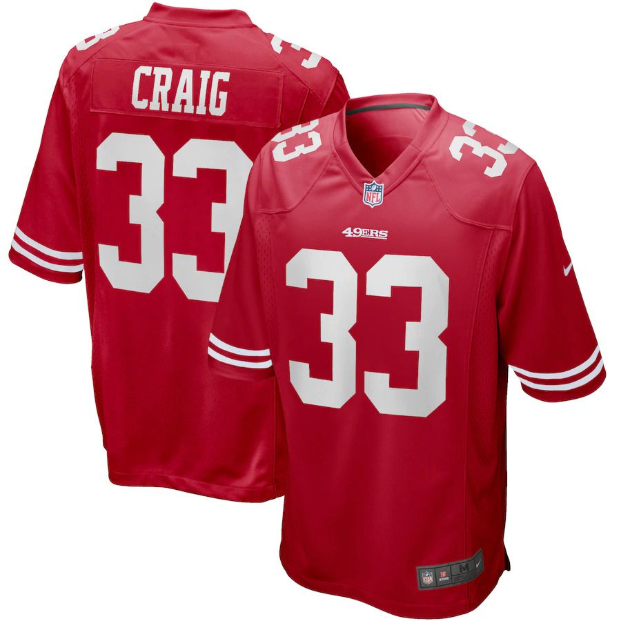 Men San Francisco 49ers 33 Roger Craig Nike Scarlet Game Retired Player NFL Jersey